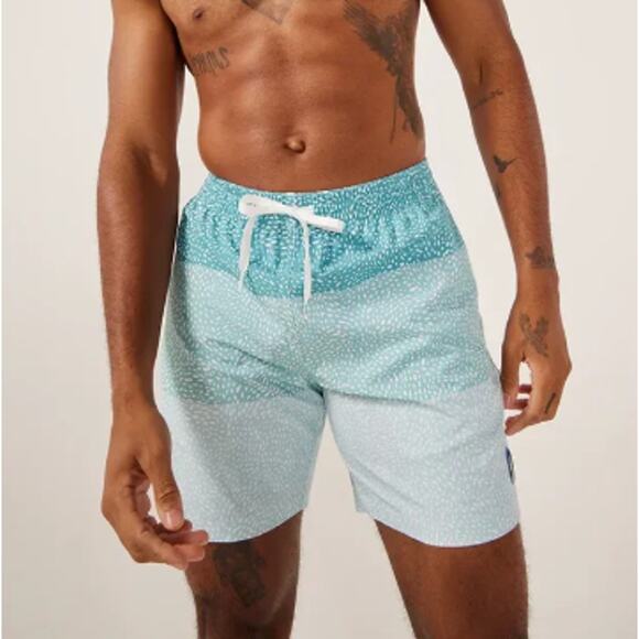 Chubbies Men's Blue Stripe With Spots The Whale Sharks 7" Swim Trunk Size XL
